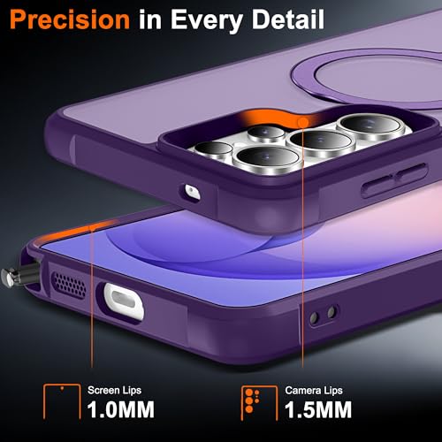 CHAOFEnG Magnetic Compatible with Samsung Galaxy S26 Ultra Case with Stand [Military Grade Drop][Compatible with Magnet] Ring Holder Translucent Slim Hard Back Soft Edge, Purple by CHAOFEnG - Used condition - Image 7