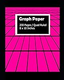  Graph Paper Notebook: Grid Paper Notebook Pink , Quad Ruled, 200 Sheets (Large, 8 x 10) (Darksun Grids)