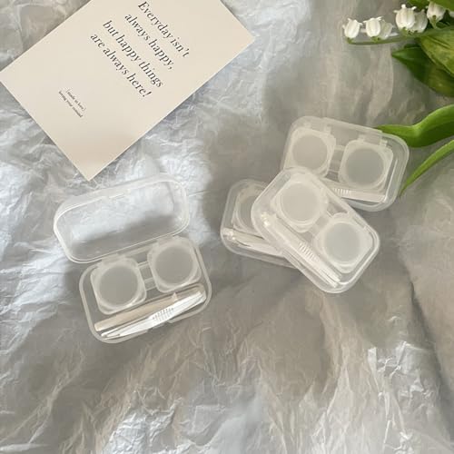 BEDARTIST 5 Pack Portable Contact Lens Cases, Clear Travel Size