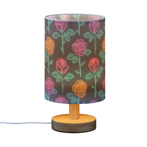 Lámpara de mesa con rosas neón fluorescentes coloridas miniatura 2