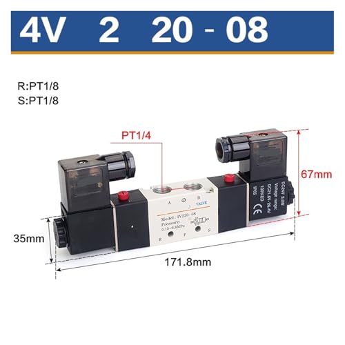 Électrovanne 4V220-08 évite les pannes de distribution pneumatique - 3