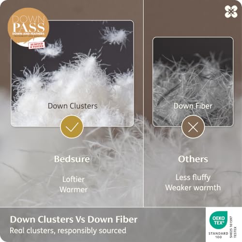 Image of Bedsure PureWoven Feather Down Comforter Queen Size, All Season Duvet
