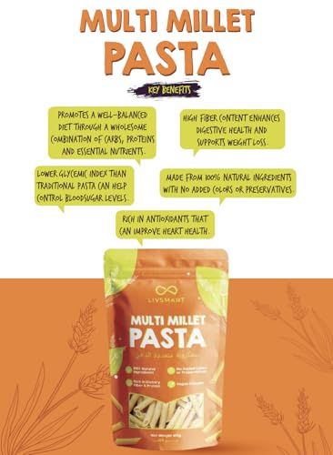 ليفسمارت معكرونة الدخن متعددة الحبوب 180 جرام (عبوة من قطعتين)