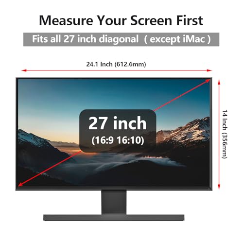 Image of RedANGEL 27 Inch Computer Monitor Anti Blue Light Filter, Hanging Type | No Adhesive Installation | Reduces Eye Strain | Easy to Hang | Reusable Design | Scratch Resistant
