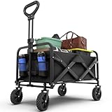 ✅【Von flach zu Wagen in Sekundenschnelle】Innerhalb von Sekunden können Sie diesen faltbaren Wagen öffnen und schließen, um bei täglichen Aufgaben in Ihrem Leben zu helfen. Der Körper des Wagens misst ca. 74,9 cm lang x 48,3 cm breit x 30,5 cm hoch und kann eine Kapazität von 90 kg tragen. Es ist sehr vielseitig, um fast alles zu transportieren, was passt. Zusammengeklappt ist es nur 14,7 cm breit, so dass Sie es leicht in Ihrer Garage, Schrank oder Kofferraum Ihres Autos für einfachen Zugang verstauen können.