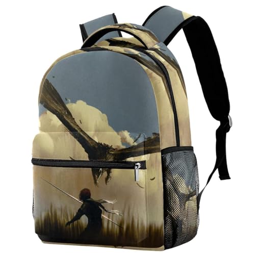 Sac de voyage décontracté aigle féroce pour fille et garçon, idéal pour le collège