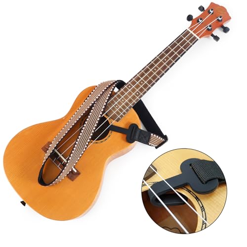 Image of CLOUDMUSIC Ukulele Strap Clip On No Drill J Hook For Soprano Concert Tenor Baritone(SH98)