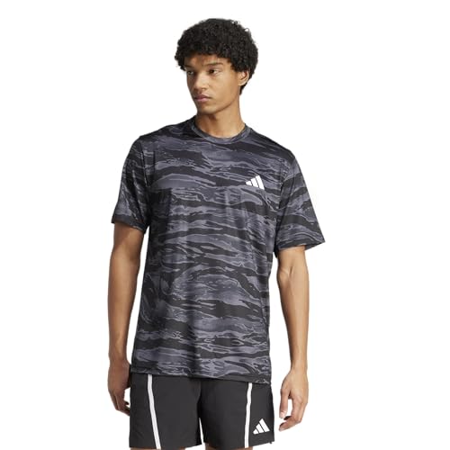 adidas Men's Train Essentials Camouflage All Over Printed T-Shirt, Black/Grey, X-Large