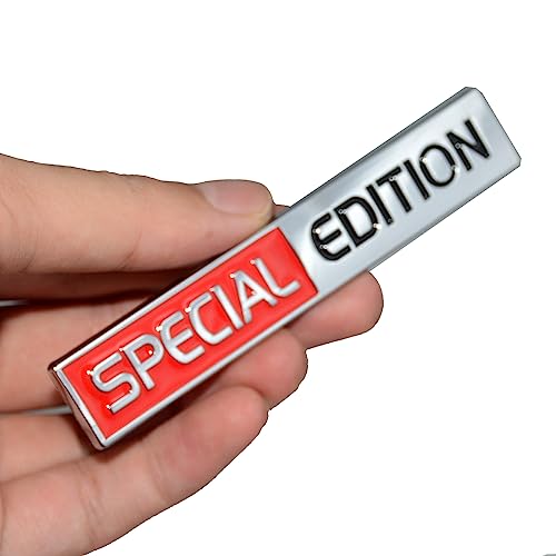 Image of 2Pc Special Edition Emblem 3D Fender Badge Car Truck Sticker Decal Fit for Universal Car Truck SUV (Chrome Red Black)