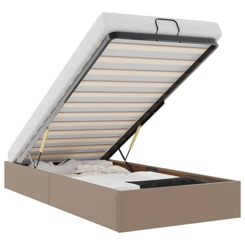 vidaXL Ottoman-Bett ohne Matratze Cappucino 100x200cm Kunstleder, Bettrahmen, Bettgestell mit Stauraum, Polsterbett, Bettgestell vidaXL Ottoman-Bett ohne Matratze Cappucino 100x200cm Kunstleder, Bettrahmen, Bettgestell mit Stauraum, Polsterbett, Bettgestell