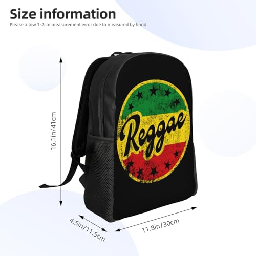 Jamaican Reggae Logo Backpack Simple Leisure Travel Backpack Outgoing Daypack 16 inch3