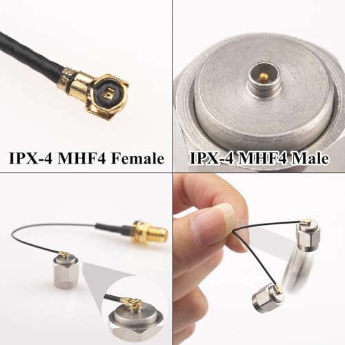 YILIANDUO RF Coax Adapter SMA Male to MHF4 IPX U.fl Male Straight Stainless Steel RF Connector Coaxial Converter Adapter - Image 3