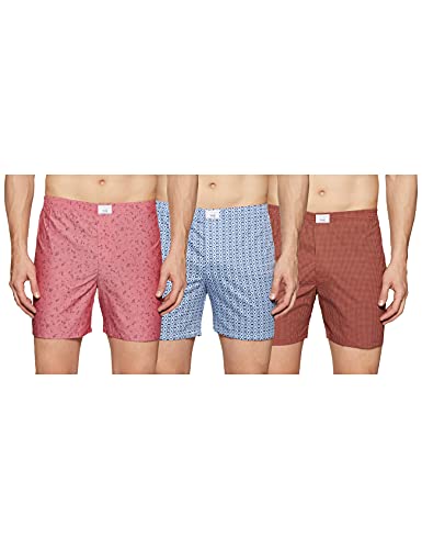 Diverse Men’S Slim Printed Boxer Shorts (Pack Of 3) (Dcmbscmsc14L35-489_Maroon/Dark Red_Small)