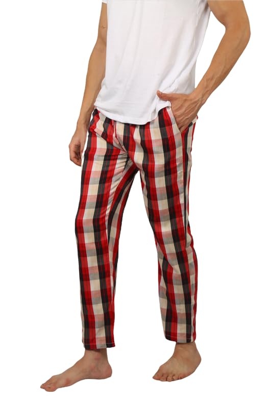 albatross Men's Cotton Blend Soft and Super Comfortable Checkered Pajamas-picture-23