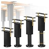 CLOPOMIC Bed Support Legs, 4.7”-7.1”, Heavy Duty Metal Bed Frame Support Legs, Bed Legs Replacement for King/Queen Bed, Adjustable Furniture Legs for Sofa/Couch/Tables, Legs for Furniture Set of 4