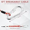 JUSTTOP 6FT Breakaway Trailer Cable,Heavy Duty Stainless Steel Spring Towing Coiled Wire,Emergency Brake Wire Camper Safety Breakaway Cable with Pin,RV Trailer Accessories #2