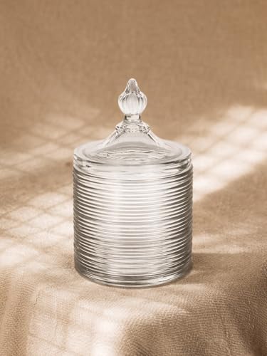 Bombonera Bari de Cristal 15,5cm – Venta Individual – Diseño Elegante y Decorativo