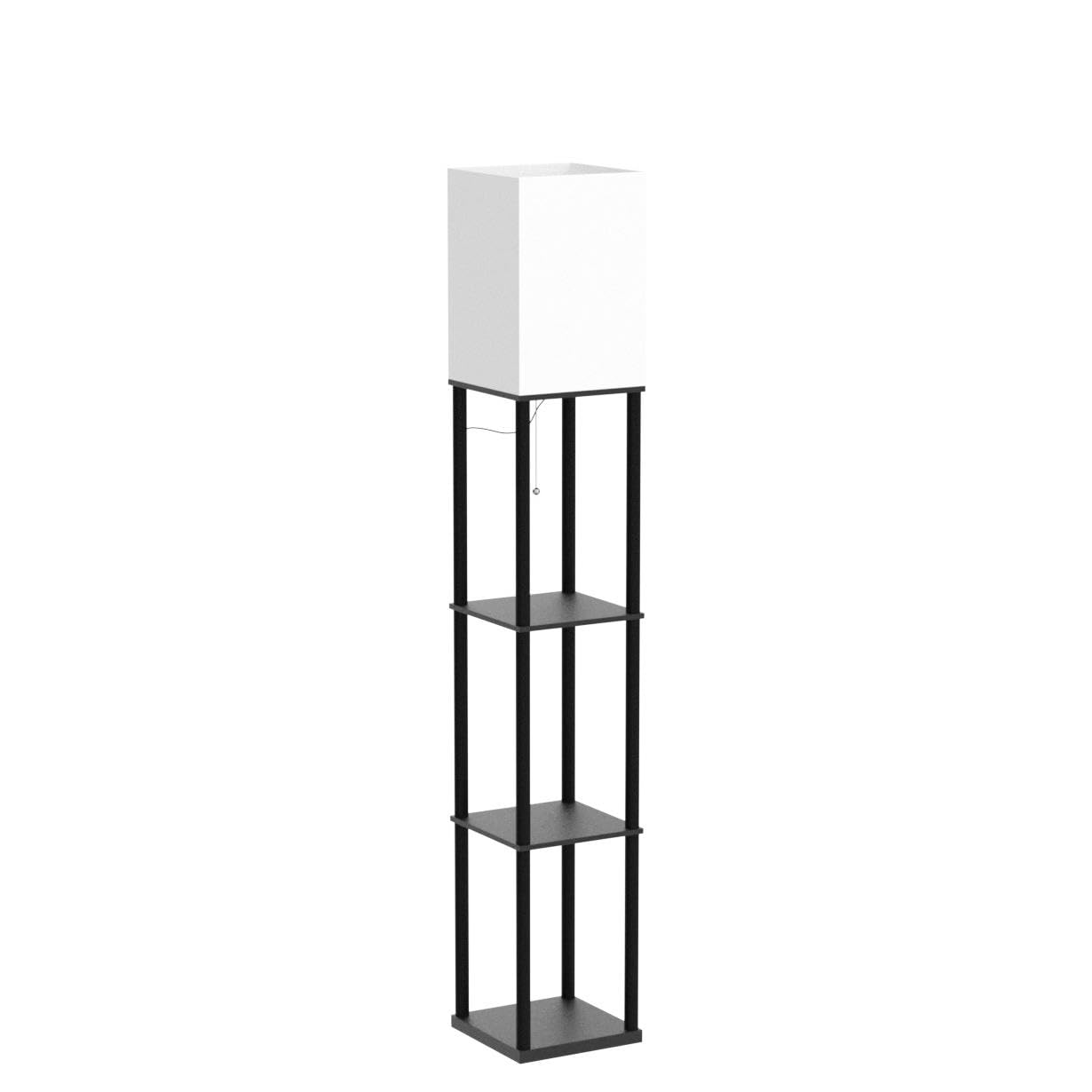 SUNMORY Stehlampe Wohnzimmer, Regal Dimmbar Inklusive 3-Farbtemperatur-LED-Lampe, Stehleuchte für Wohnzimmer, Schlafzimmer, Arbeitszimmer und Büro, Schwarz