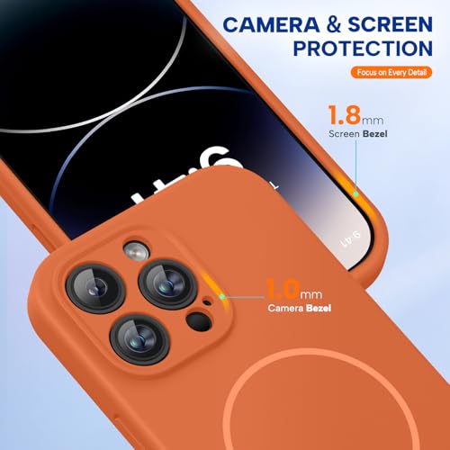 Image of Miracase Silicone & Magnetic for iPhone 14 Pro Case, Amber Orange