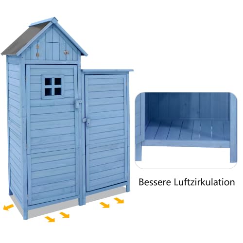 Capanno per attrezzi in metallo 242x126x182 cm – Armadio da giardino resistente alle intemperie con porta chiudibile a chiave e ventilazione – Come garage per biciclette, contenitore per bidoni della