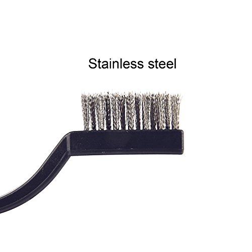 Sunmns 20 Pieces Mini Handle Stainless Steel Wire Bristles Brush Set For Cleaning Welding Slag, Stain And Rust (Silvery) #TOP2