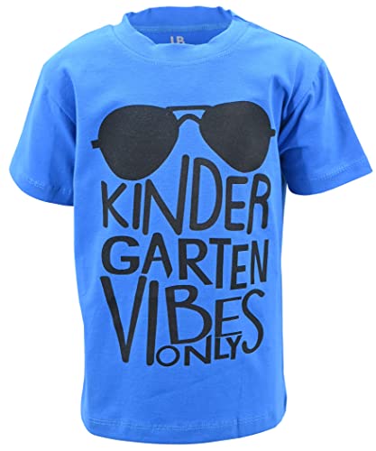 Unique Baby Boys Kindergarten Vibes Only Back to School T Shirt (6, Blue)
