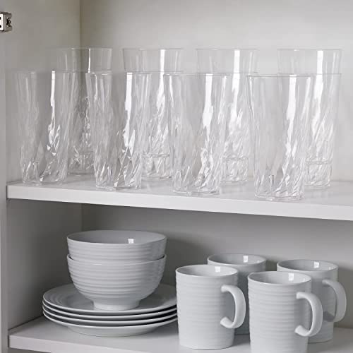 Us Acrylic Palmetto 28 Ounce Plastic Stackable Iced Tea Tumblers In Clear | Lightweight Value Set Of 12 Drinking Cups | Reusable, Bpa-Free, Made In The Usa, Top-Rack Dishwasher Safe #TOP3