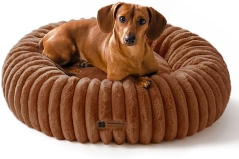 MEWOOFUN Hunde-Donut-Betten für kleine Hunde, beruhigendes Hundeb...