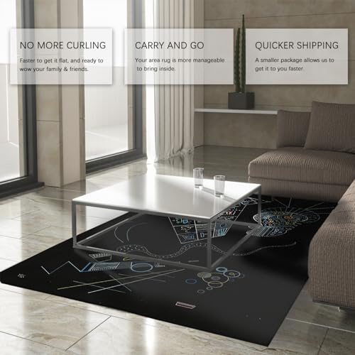 Tapis Kandinsky art élégant géométrie abstraite pour salon