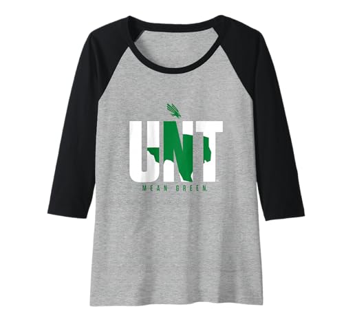 North Texas Mean Green | NCAA University of Merch | 18NTPRD Raglan Baseball Tee