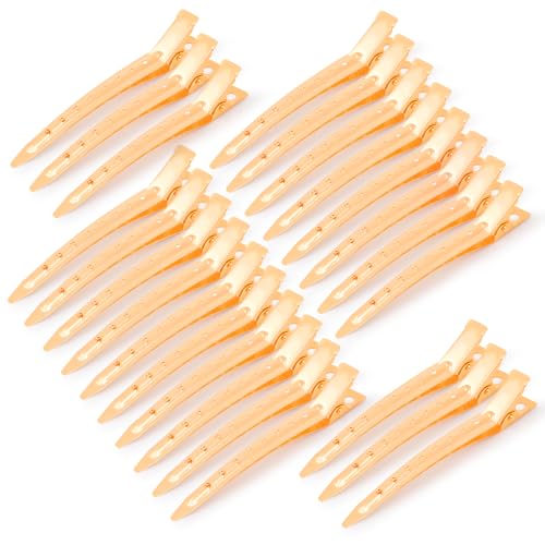 GEELBS Lot de 24 pinces à cheveux en forme de canard, pinces à cheveux en alligator en métal résistant à la rouille avec trous pour le coiffage (doré)