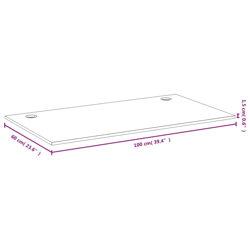 Schreibtischplatte Bambus 100x60x1,5 cm mit Kabelloch, ergonomisches Schreibtisch Zubehör für Homeoffice und Gaming, platzsparende Arbeitsplatte mit Kabelmanagement