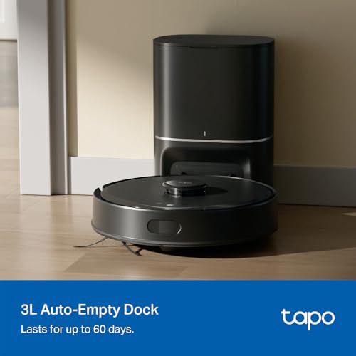 Tapo LiDAR Smart Navigation Robot Vacuum and Mop with Self-Emptying Dock, 5300Pa Max, 97%+ Dust Pickup Rate, Customizable Cleaning, Self-Charging, Compatible with Alexa & Google Home, RV30 Max Plus by Tapo - Image 9