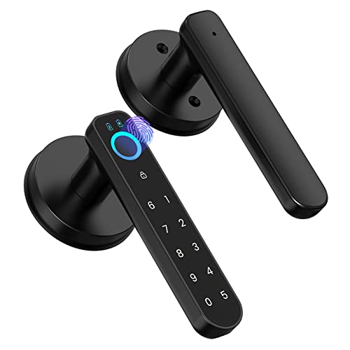 Fingerprint Door Lock, Smart Code biometric Door Lock,with passcode keypad keyless Entry Door Handle,for Bedroom Home Hotel Office Apartment Blac Fingerprint Door Lock, Smart Code biometric Door Lock,with passcode keypad keyless Entry Door Handle,for Bedroom Home Hotel Office Apartment Blac