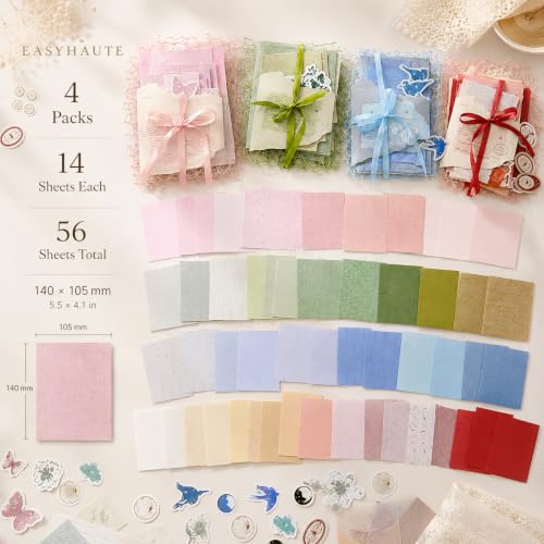 Aesthetic Journaling Supplies Kit, 4 Pack Mixed Media Ephemera Set for Junk Journal, Scrapbook, Collage, Card Making and DIY Crafts, Includes Specialty Paper, Decorative Mesh and Embellishments - Image 3