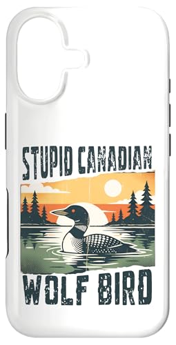 Stupid Canadian Wolf Bird Funny Loon Animal Meme Retro �X�}�z�P�[�X iPhone 17 �p