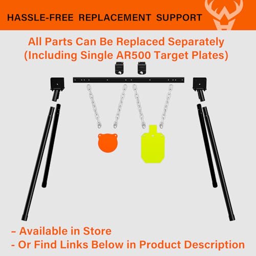 Image of Highwild Expandable AR500 Steel Targets System 1 /2 inch Thick Steel Shooting Targets with Stand and Extension Brackets, All Parts Replaceable Separately