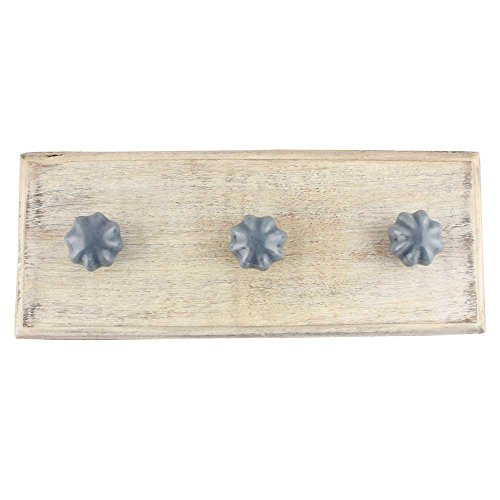 IndianShelf Pomegranate Hooks Bud Wall Holders Hanging Key Clothes Mount Utility Hat Mug Utensils Bathroom (Wooden_Grey_4 Inches)-1 Piece