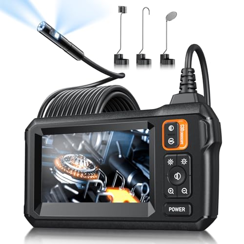 Endoscope Camera with Light, 4.3" IPS Screen Bore Scope