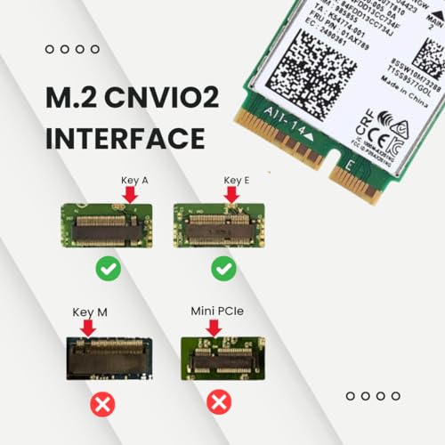 Plugnet | Intel AX210NGW Wi-Fi 6E Adapter, Tri-Band 2.4/5/6 GHz, Up to 2.4 Gbps, M.2 for Desktop, Bluetooth 5.3, Windows 10/11, Linux Compatible... - Image 4