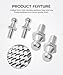 UNLRAE 4PCS 10mm Ball Stud,Car Accessories Spring Strut Studs with Hardware Lock Nuts Washers,Universal Strut Mounting Kit,Used to Gas Struts Lift Supports,Suitable for Most Cars,Trucks,SUVs (Silver)