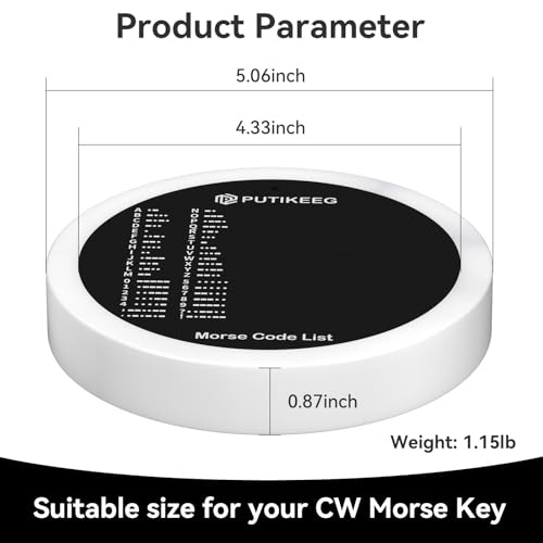 Image of PUTIKEEG Morse Code Round Table Key morse code List Learning Shortwave Radio (White)
