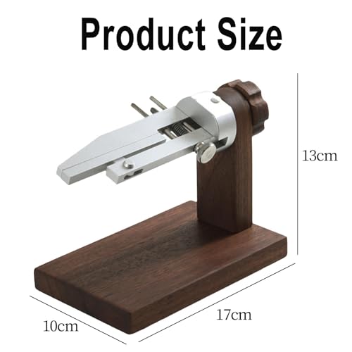 Herramienta de sujeción para correa de reloj, clip de cuero para acabado de precisión, rotación de 360°, material de nogal negro