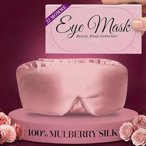 SLEEP SANCTUARY 100% Pure Mulberry Silk Sleep Mask - 22 Momme Lig...