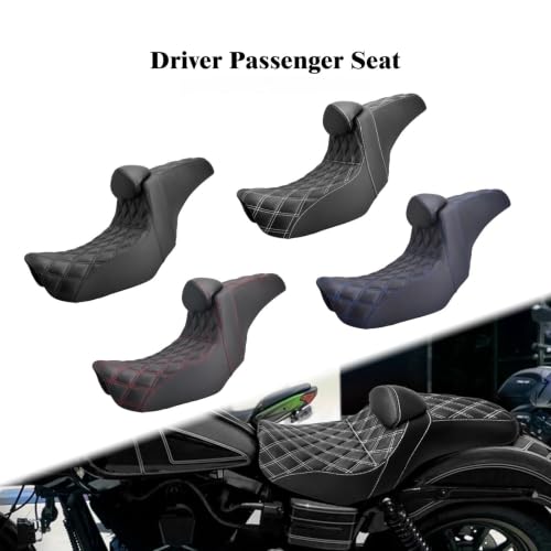 Sillín motocicleta asiento de dos plazas con respaldo Dyna 06-17 3