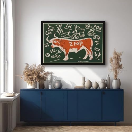 Toile murale Cattle Brands de Lon Megargee en finition premium - 4