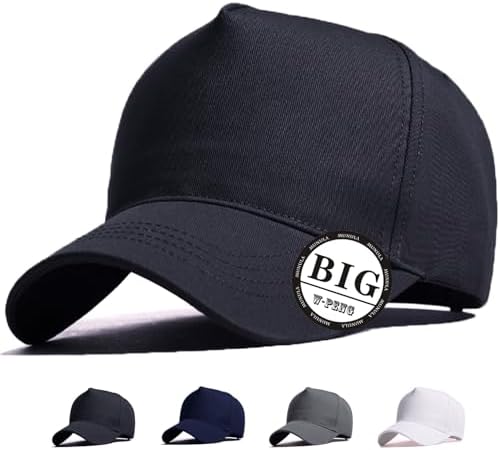 Oversize XXL Trucker Hat Big Head Hats for Men High Crown Hat Adjustable 23.6"-25.6"