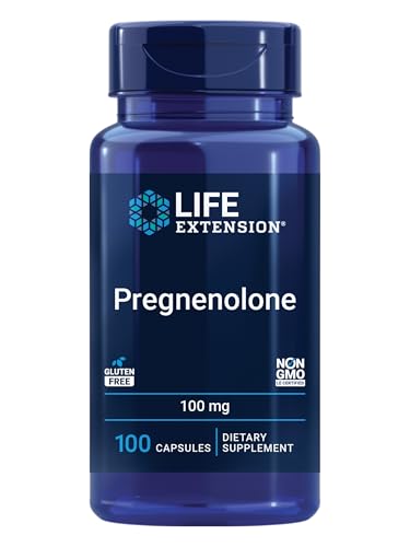 Life Extension Pregnenolone - Hormone Balance Supplement for Healthy Hormone Levels 100 mg - Hormone Balance Memory Focus Cognitive Health - Gluten-Free Non-GMO 100 Capsules
