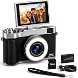 Digital Camera for Teens with 180° Flip Screen, 48MP Point a...