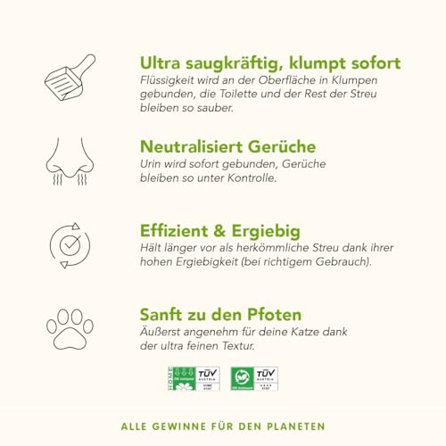 Almo Nature Natural Cat Litter Soft Texture - Klumpende Katzenstreu, 100% pflanzlich, biologisch abbaubar, ergiebig und gegen Gerüche. Sack 4,54Kg